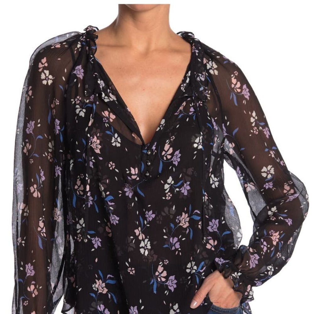 NEW Veronica Beard Antonette Silk Floral Blouse - Picture 2 of 5